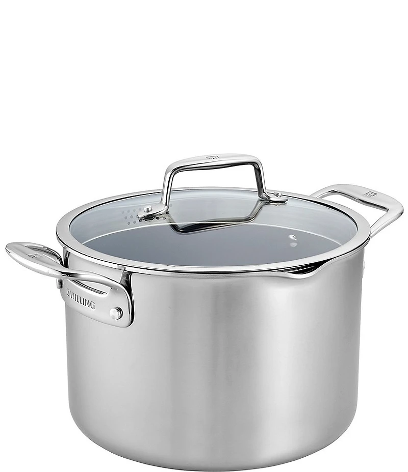 Zwilling Clad CFX 8-qt Stainless Steel Ceramic Nonstick Stock Pot