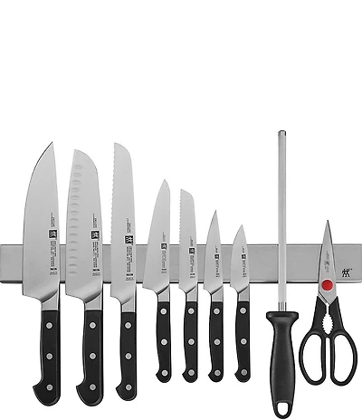 Zwilling J.A. Henckels Pro 10 Piece Knife Set With Stainless Magnetic Knife Bar