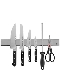 Zwilling J.A. Henckels Pro 7 Piece Knife Set w/ Stainless Magnetic Knife Bar