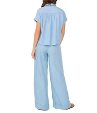 1. STATE Chambray Wide-Leg Pull-On Pants