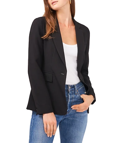1. STATE Classic Crepe Notch Lapel One Button Blazer