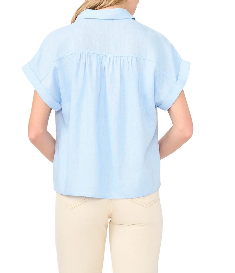 1. STATE Collar Neck Short Sleeve Top