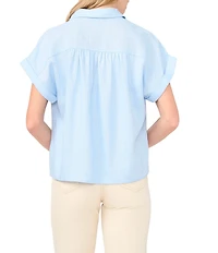 1. STATE Collar Neck Short Sleeve Top