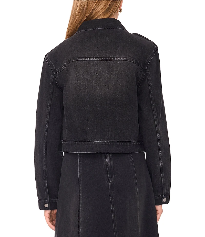 1. STATE Collared Long Sleeve Denim Jacket