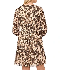 1. STATE Crew Neck Long Sleeve Tiered Dress