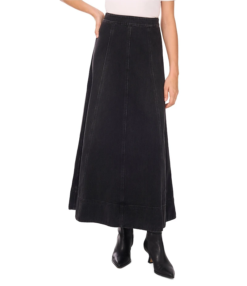 1. STATE Denim Maxi A-Line Skirt