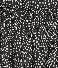 1. STATE Dot Print Halter Neck Sleeveless Ruffle Maxi Dress