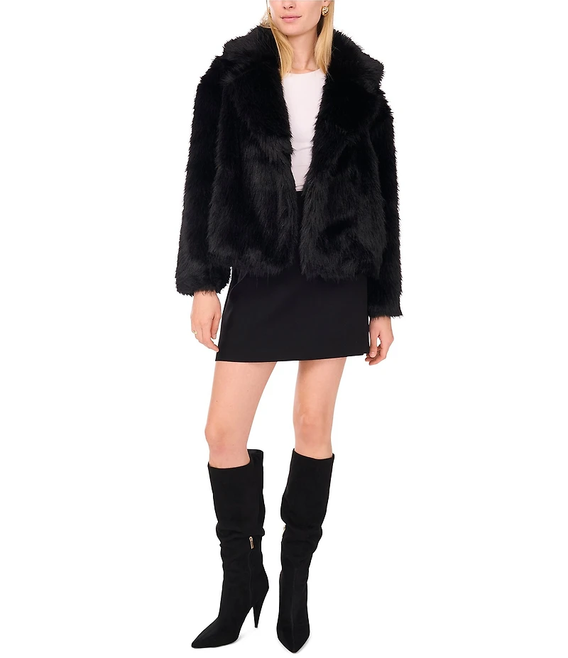 1. STATE Faux Fur Long Sleeve Open Front Coat