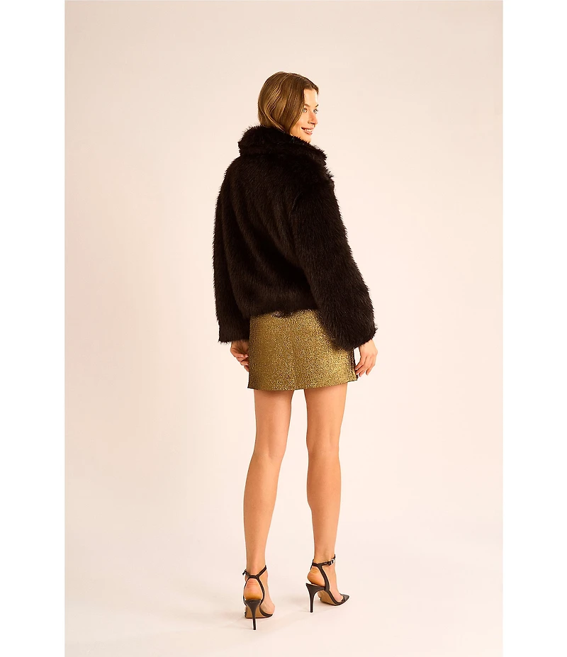 1. STATE Faux Fur Long Sleeve Open Front Coat