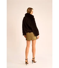 1. STATE Faux Fur Long Sleeve Open Front Coat