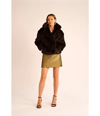 1. STATE Faux Fur Long Sleeve Open Front Coat