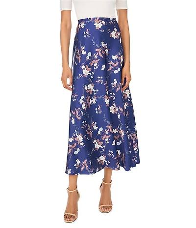 1. State Floral Maxi Satin Skirt