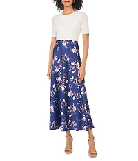 1. State Floral Maxi Satin Skirt