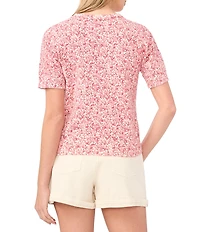 1. STATE Floral Print Crew Neck Short Sleeve Top