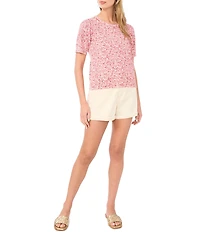 1. STATE Floral Print Crew Neck Short Sleeve Top