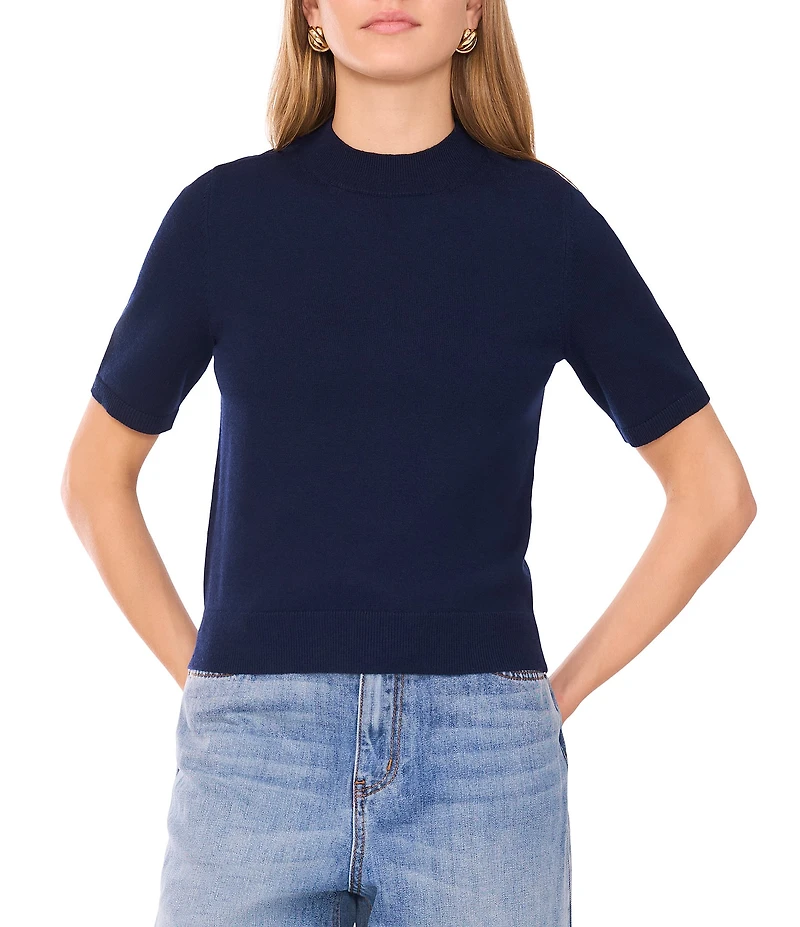 1. STATE Knit Crew Neck Short Sleeve Sweater Top
