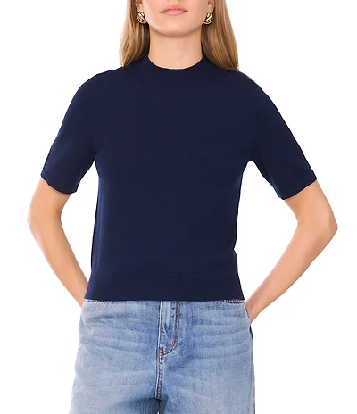 1. STATE Knit Crew Neck Short Sleeve Sweater Top
