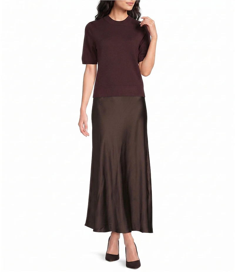 1. STATE Knit Crew Neck Short Sleeve Sweater Top