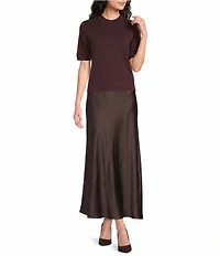 1. STATE Knit Crew Neck Short Sleeve Sweater Top