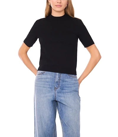 1. STATE Knit Crew Neck Short Sleeve Sweater Top