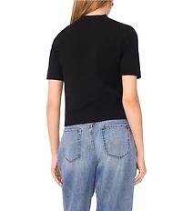 1. STATE Knit Crew Neck Short Sleeve Sweater Top