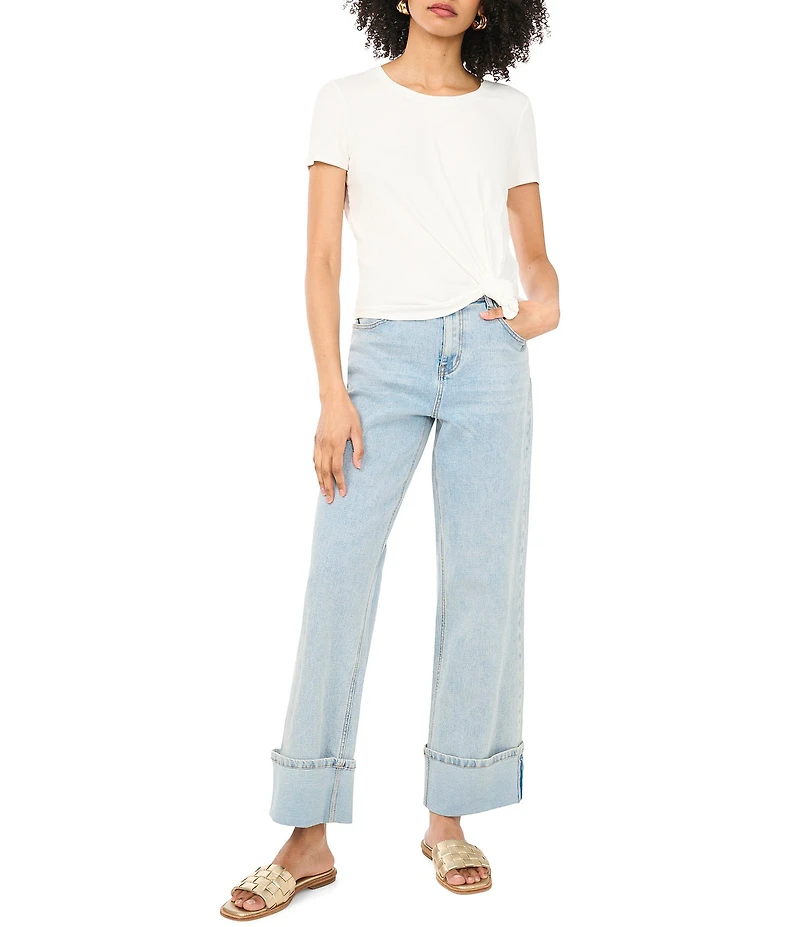 1. STATE Knit Crew Neck Short Sleeve Tee