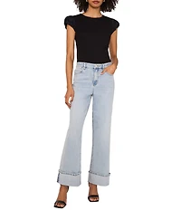 1. STATE Knit Crew Neckline Short Tulip Sleeve Tee