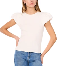 1. STATE Knit Crew Neckline Short Tulip Sleeve Tee