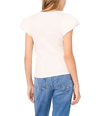 1. STATE Knit Crew Neckline Short Tulip Sleeve Tee
