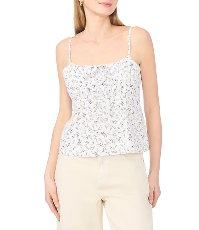 1. STATE Knit Floral Print Square Neck Sleeveless Tank