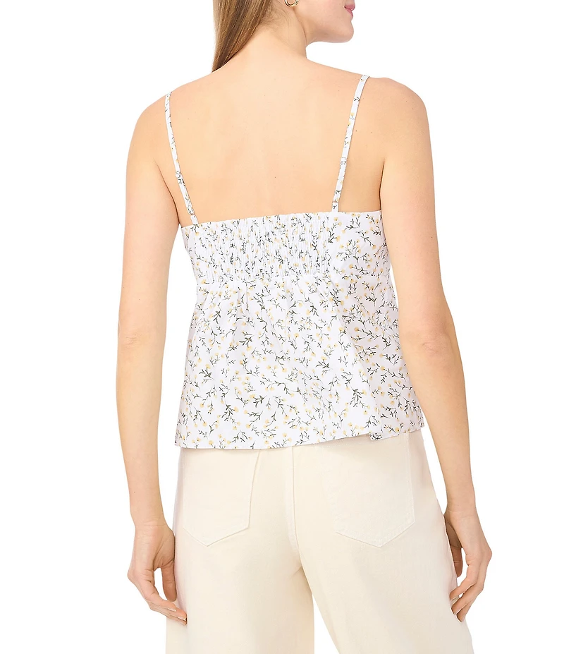 1. STATE Knit Floral Print Square Neck Sleeveless Tank