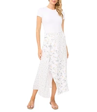 1. State Knit High Rise Floral Print Maxi Skirt