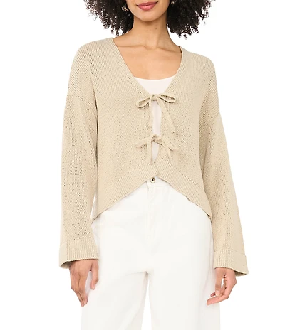 1. STATE Knit V-Neck Long Sleeve Tie Front Cardigan