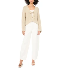 1. STATE Knit V-Neck Long Sleeve Tie Front Cardigan