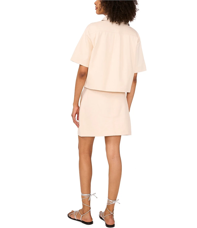 1. STATE Linen Blend Belted Mini Pencil Skirt