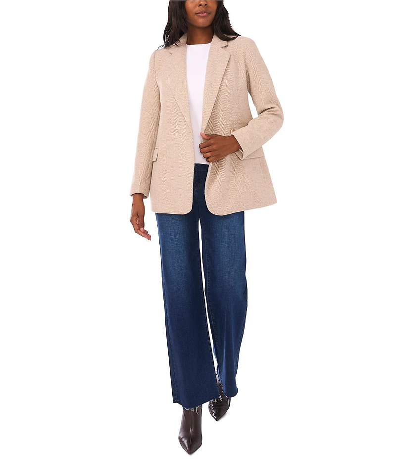1. STATE Long Sleeve Herringbone Button Down Blazer