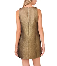 1. STATE Metallic Round Neck Sleeveless Mini Shift Dress