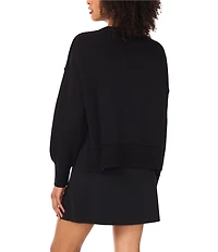 1. STATE Ribbed Knit Round Neck Long Dolman Sleeve Sweater