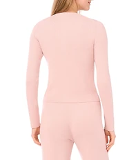 1. STATE Round Neck Long Sleeve Button Down Cardigan