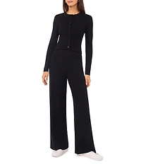 1. STATE Round Neck Long Sleeve Button Down Cardigan