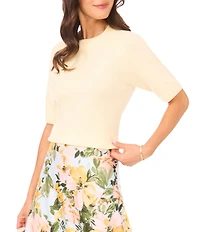 1. STATE Round Neck Short Sleeve Knit Sweater