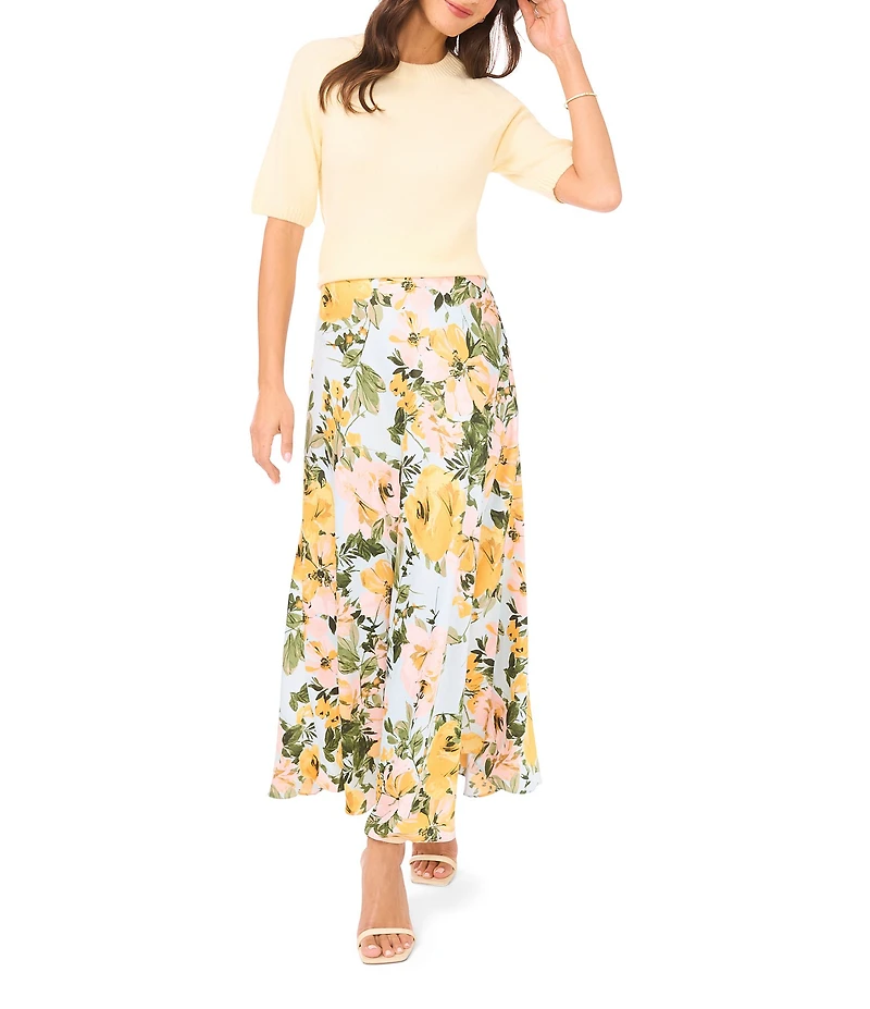 1. STATE Round Neck Short Sleeve Knit Sweater