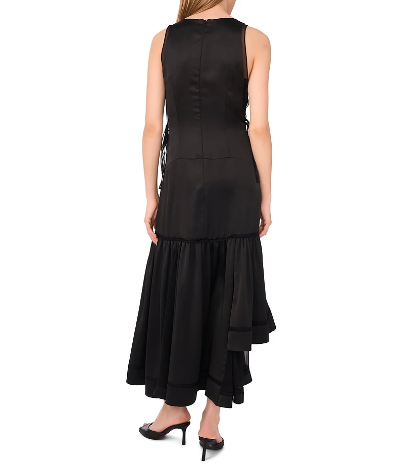 1. STATE Sleeveless V-neck Asymmetric Maxi Dress