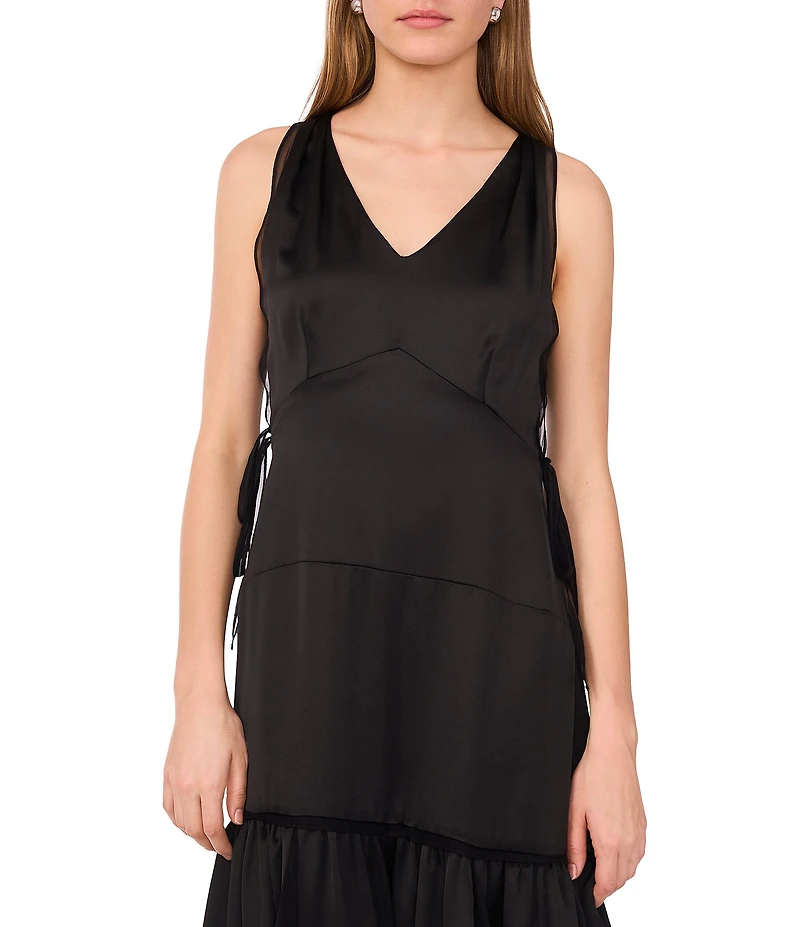 1. STATE Sleeveless V-neck Asymmetric Maxi Dress