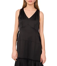 1. STATE Sleeveless V-neck Asymmetric Maxi Dress