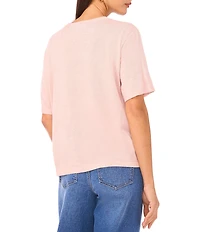 1. STATE Solid Crew Neck Pocket Short Sleeve Top