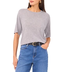 1. STATE Solid Crew Neck Pocket Short Sleeve Top