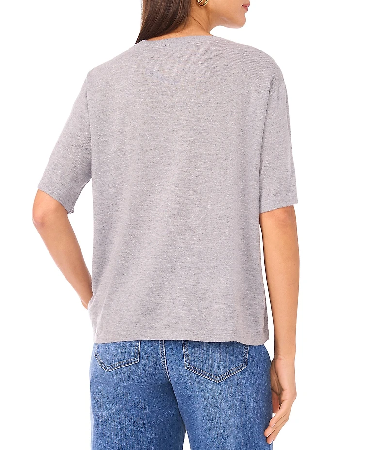 1. STATE Solid Crew Neck Pocket Short Sleeve Top