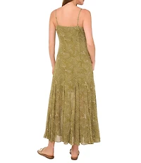 1. STATE Square Neck Sleeveless Godet Midi Dress