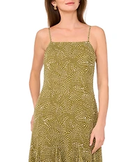1. STATE Square Neck Sleeveless Godet Midi Dress